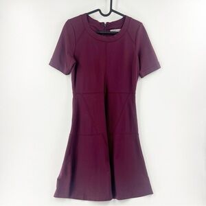 ✅Athleta Women's Dress En Route Ponte Knit Short Sleeve Fit & Flare Dress XSMALL